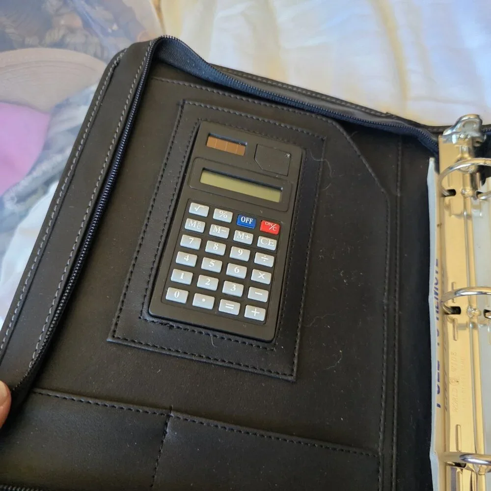Avon Black Planner Organizer Zippered 10 X 8 in.